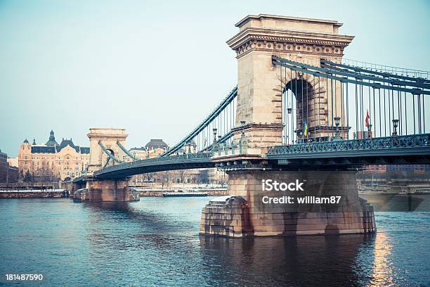 Chain Bridge In Budapest At Dusk Stock Photo - Download Image Now - Architecture, Bridge - Built Structure, Budapest
