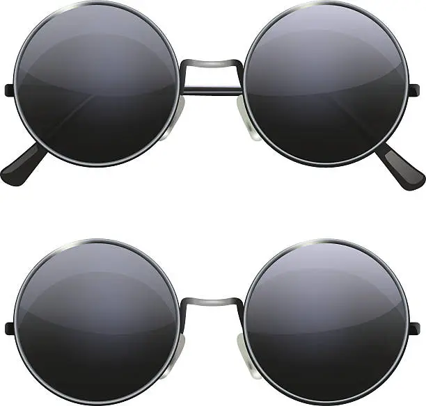 Vector illustration of round black glasses