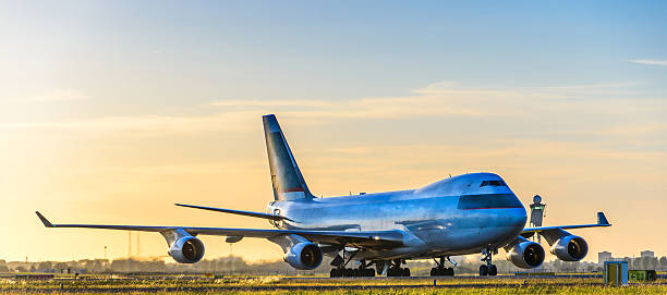 istock Airplane taxing after landing 181487785