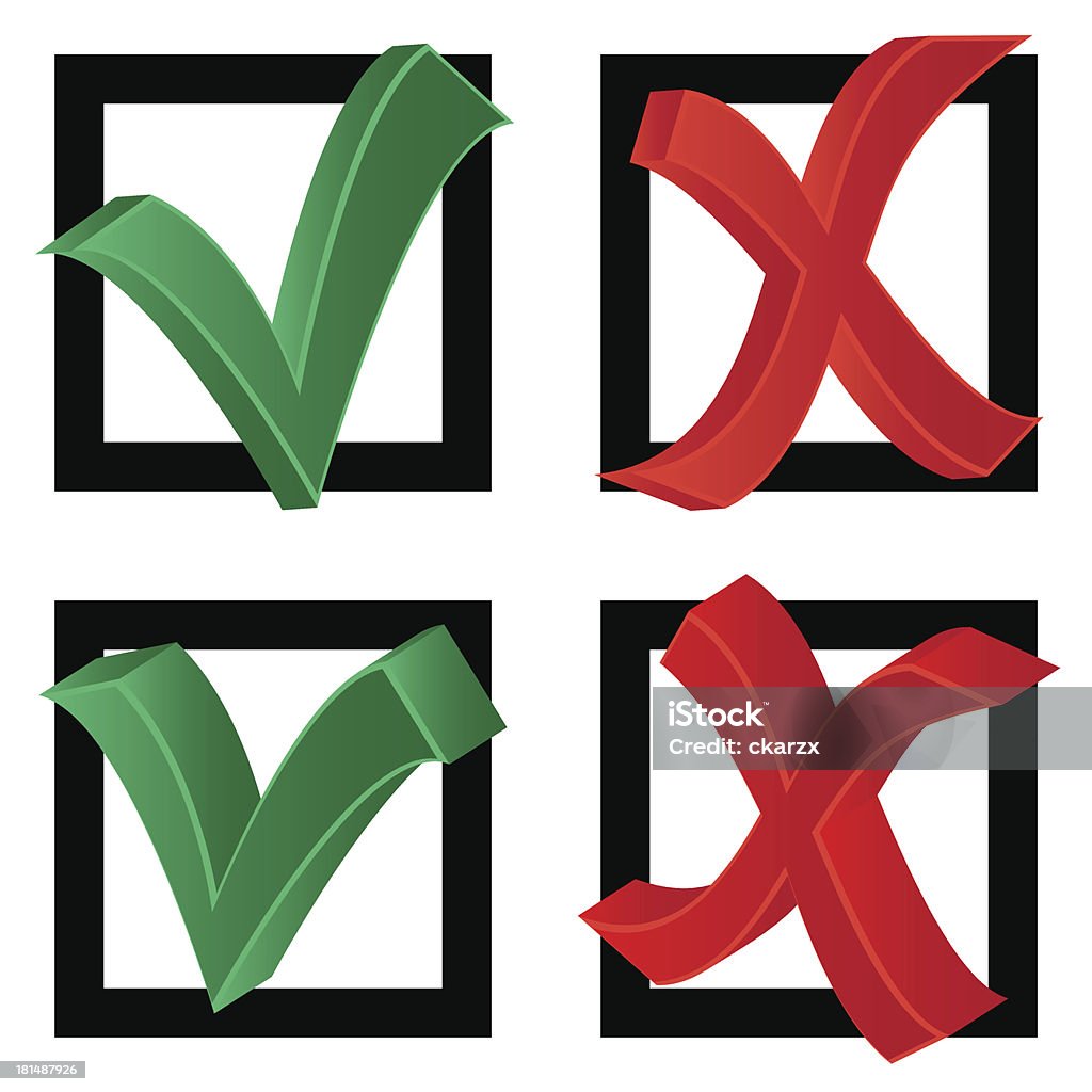 Choice (tick and cross) Choice (tick and cross on a white background) Check Mark stock vector