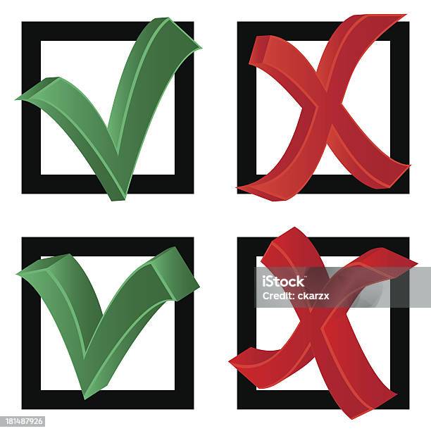 Choice Stock Illustration - Download Image Now - Check Mark, Choice, Cross Shape