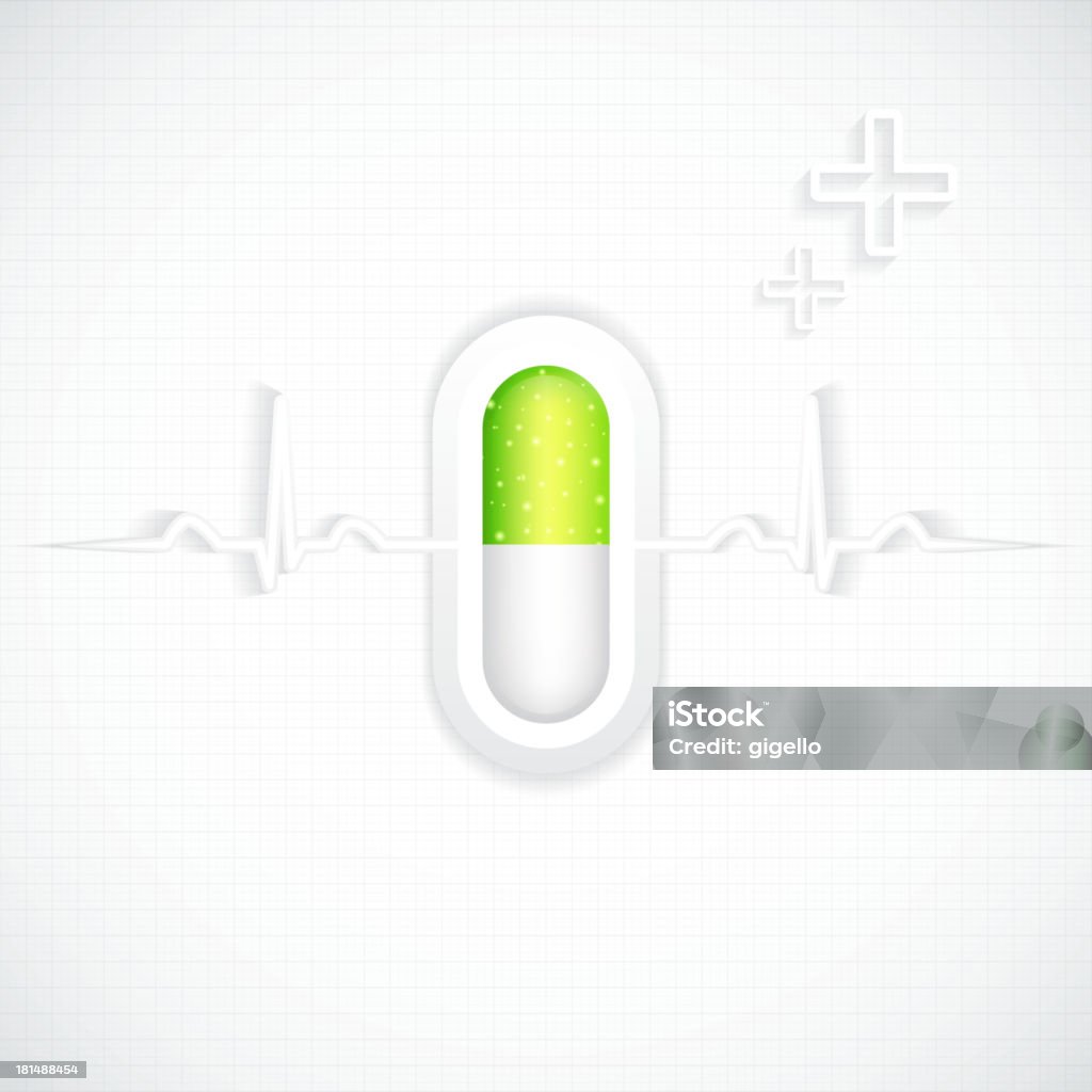Zielona koncepcja-alternatywne leki i tabletki wektorowych - Grafika wektorowa royalty-free (Antybiotyk)