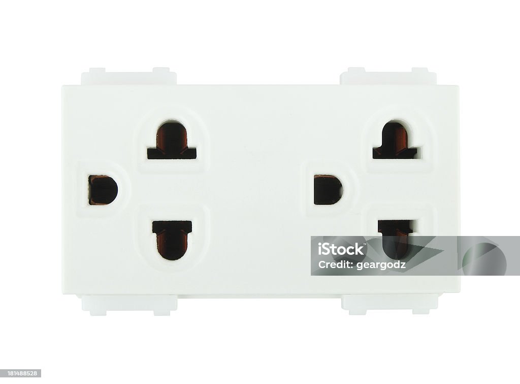 Electrical outlet (socket plug) Electrical outlet (socket plug) on white background Active Seniors Stock Photo