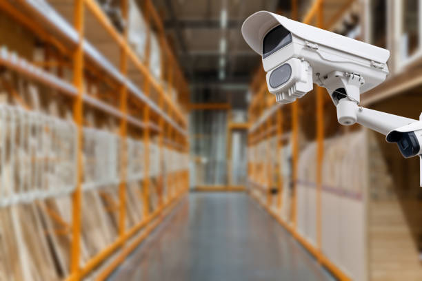 istock CCTV Camera or surveillance operating inside industrial factory. 1814885716