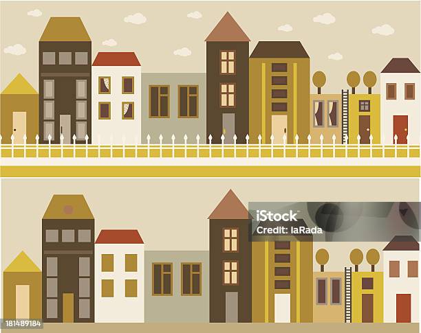 Центральная Улица — стоковая векторная графика и другие изображения на тему Архитектура - Архитектура, Без людей, Большой город