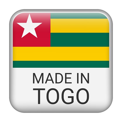 istock Made in Togo badge vector. Sticker with stars and national flag. Sign isolated on white background. 1814893332