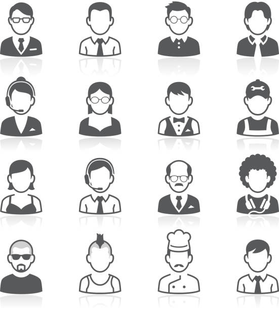 Business people avatar icons. Vector illustration Business people avatar icons. This file come in EPS 8 format. restaurant supervisor stock illustrations