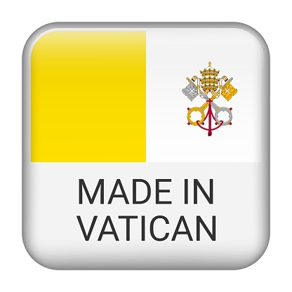 istock Made in Vatican badge vector. Sticker with stars and national flag. Sign isolated on white background. 1814894972