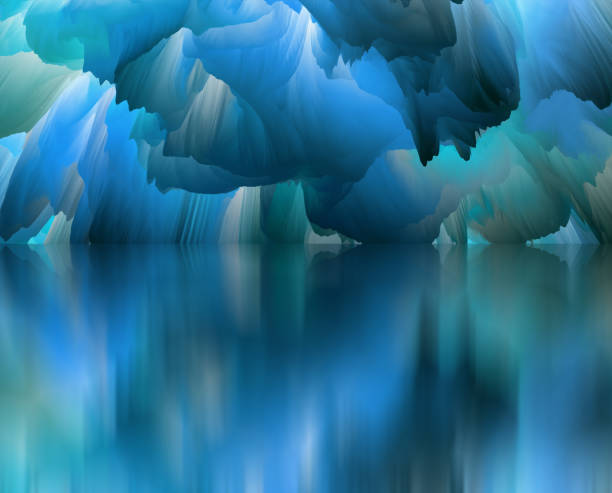 istock Magical world. Abstract Landscape, surreal lake and reflections. art, creativity and imagination. 3d illustration 1814900737