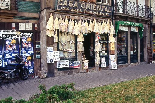 Porto, Portugal - aug 5, 1993: view of the Casa oriental, historic shop specializing in the sale of cod and stockfish, a typical Portuguese product, in Porto