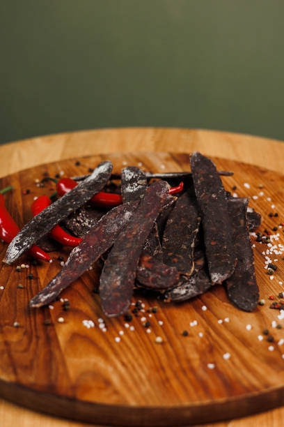 istock Snack for beer. Dry meat with spices 1814909166