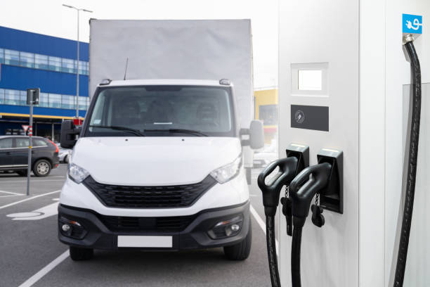 istock Electric truck with charging station. Concept. 1814909721