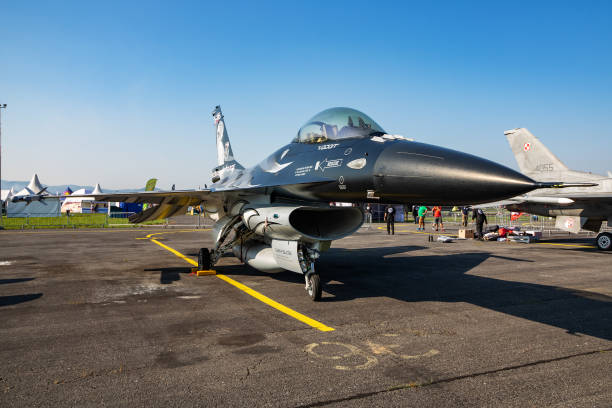 belgian air force special livery lockheed martin f-16am fighting falcon fa-101 fighter jet aircraft static display at siaf slovak international air fest 2019 - aero imagens e fotografias de stock