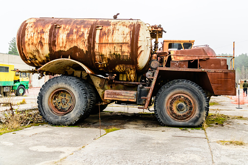 Abandoned soviet heavy truck at Chernobyl exclusion zone, Ukraine
