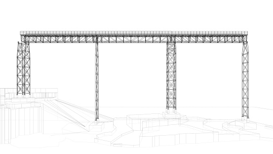 3D illustration of truss and trestle