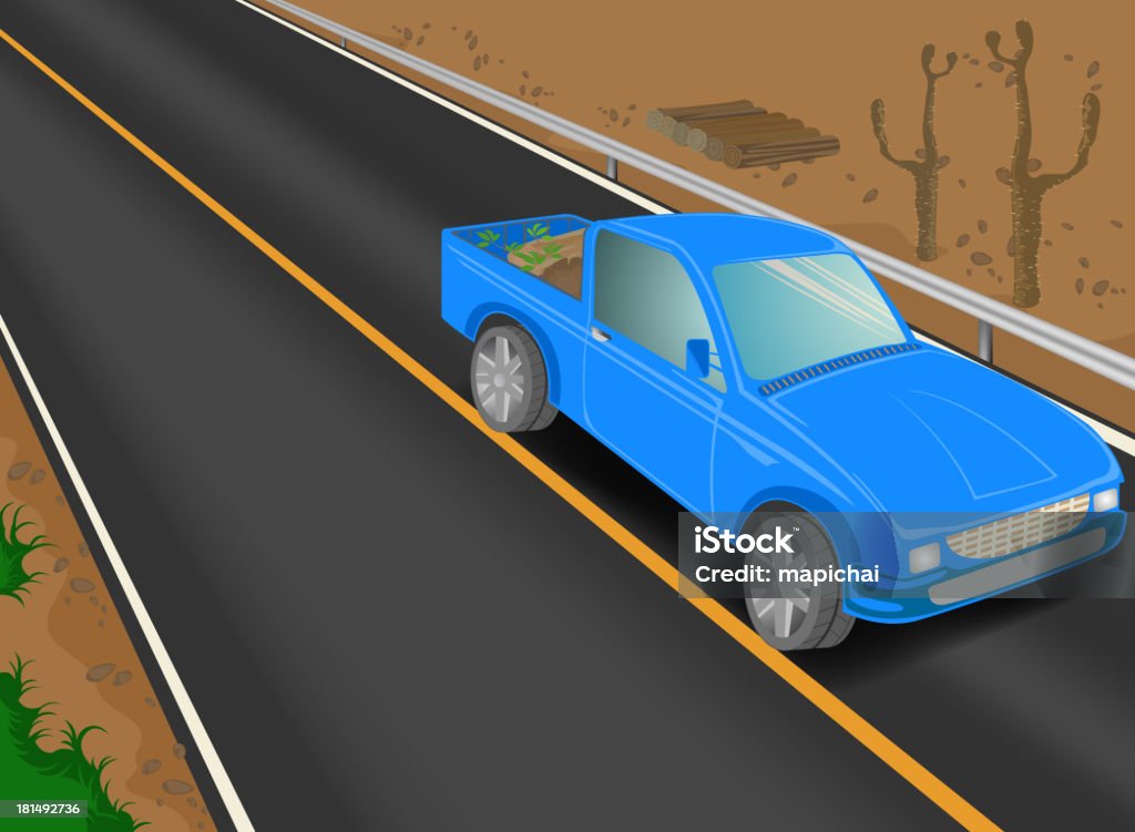 Samochód na drodze - Grafika wektorowa royalty-free (4x4)