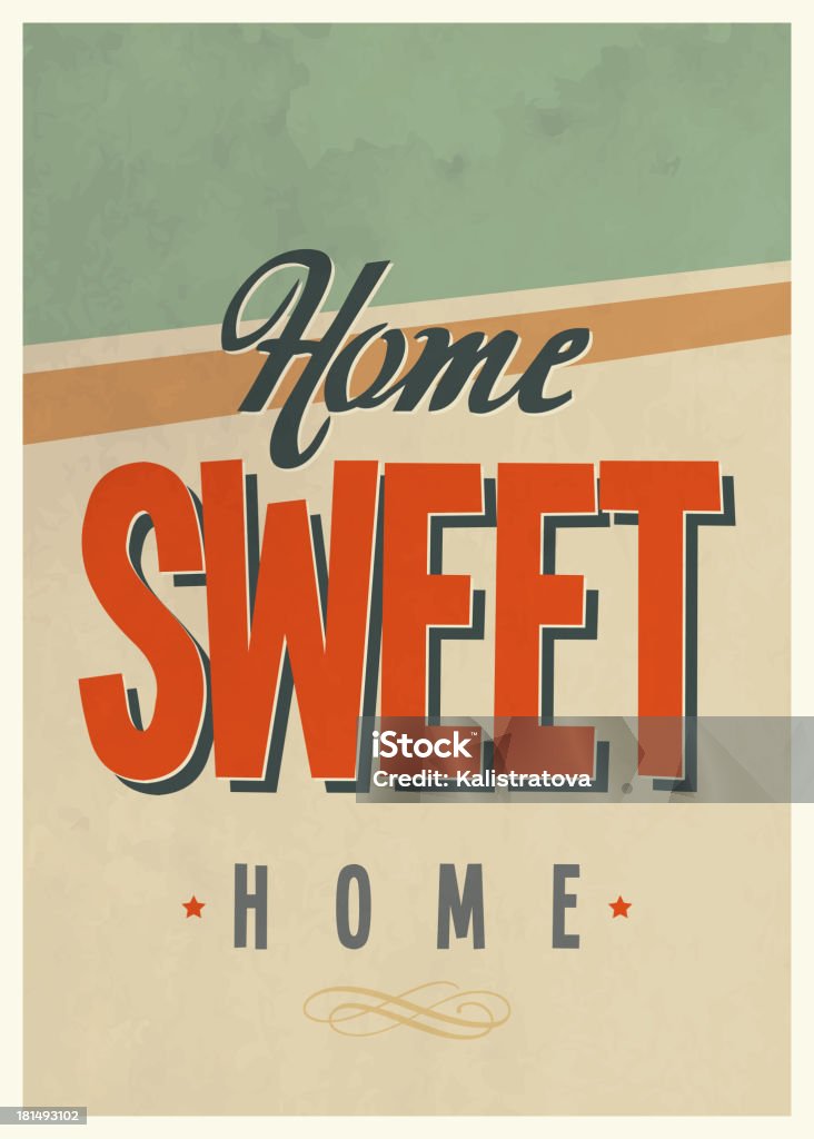 Il brano "Sweet home" poster vintage - arte vettoriale royalty-free di 1940-1949