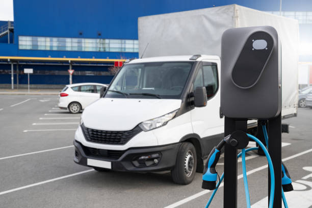 istock Electric truck with charging station. Concept. 1814936872