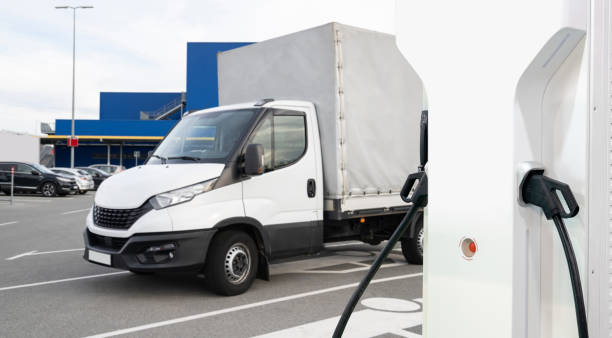 istock Electric truck with charging station. Concept. 1814942221