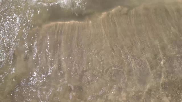 Top view, close up, sea waves moving