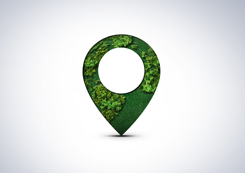3d minimal marked location. destination symbol. world with location icon. globe with map pin icon. 3d rendering illustration. clipping path included.