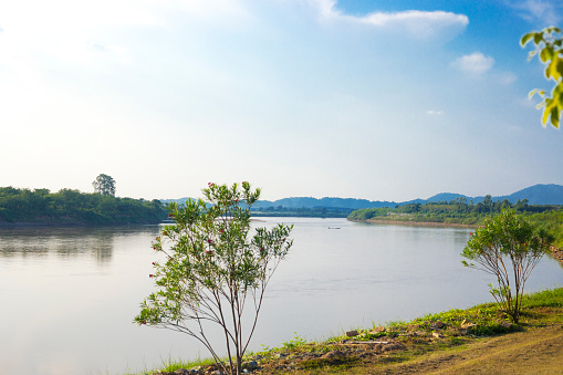 Panorama of Mekong river in Chiang Kong, Chiang Rai
