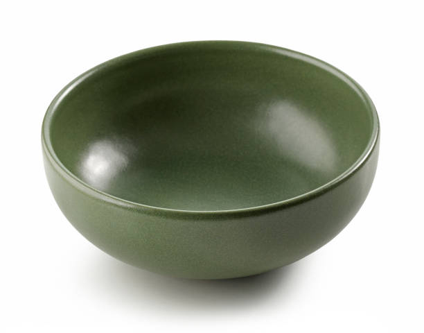 empty green bowl stock photo