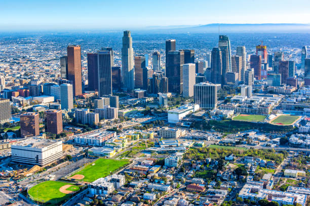 Los Angeles Cityscape Aerial stock photo