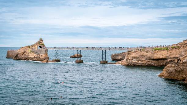 The view of Rocher de la Vierge. Biarritz, France
