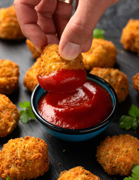 istock Potato croquettes with ham and cheese on stone board 1815020355