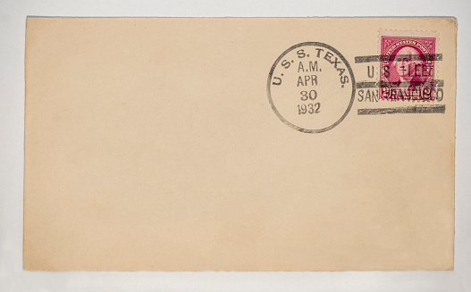 Vintage Blank Postcard on a white background