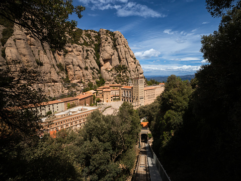 View to Montserrat monastery, Catalonia, Spain