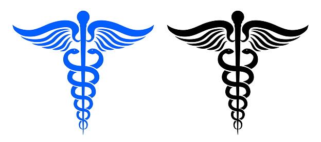 Caduceus medical symbol sign  stock vector