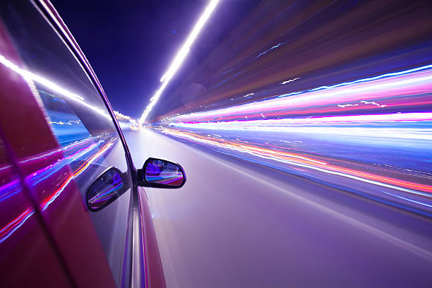 istock Night traffic,shoot from the window of rush car 181504327