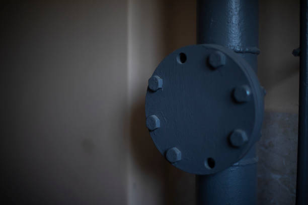 Pressurized Pipe. Gas equipment. Gas containment valve. Pipes in the building.