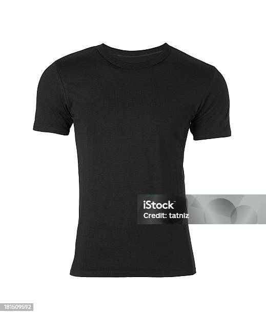 Camiseta Aislado Negro Foto de stock y más banco de imágenes de Camisa - Camisa, Camiseta, Color negro