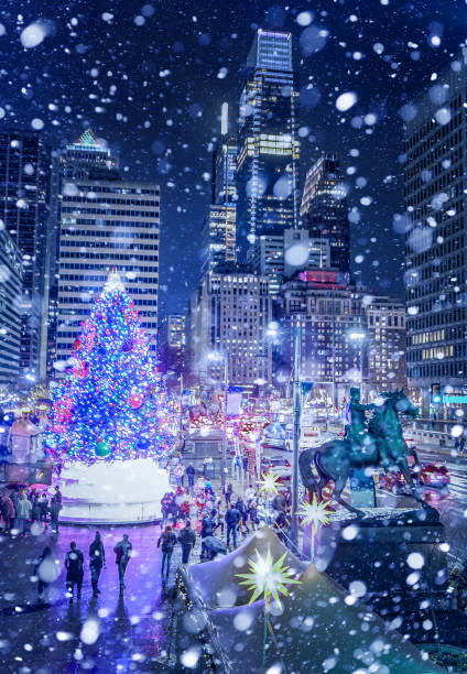 Winter in Philadelphia city.