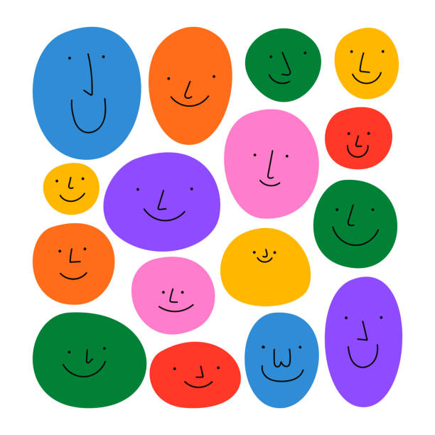 istock Colorful cartoon character face circle avatar illustration set 1815126931