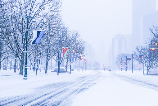 A winter scene in Chicago