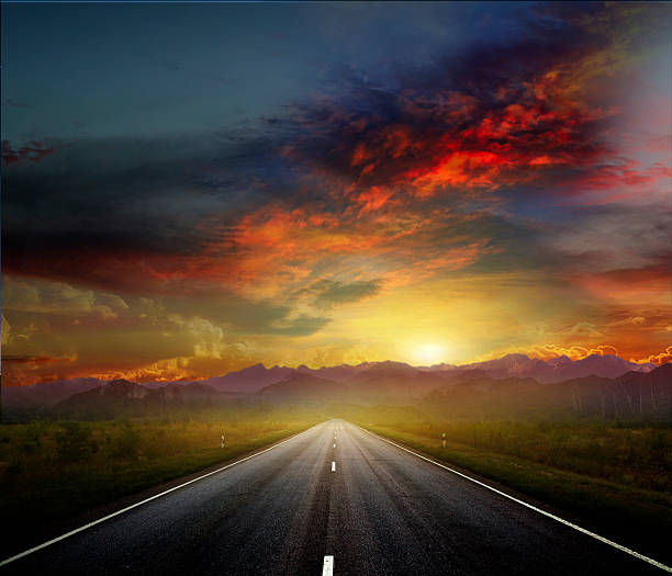 istock Country road with a dark sky 181514187