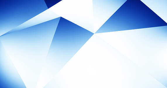 Abstract geometry triangle blue and white.