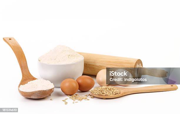 Composition Of Flour And Eggs Stock Photo - Download Image Now - Baked Pastry Item, Bakery, Baking