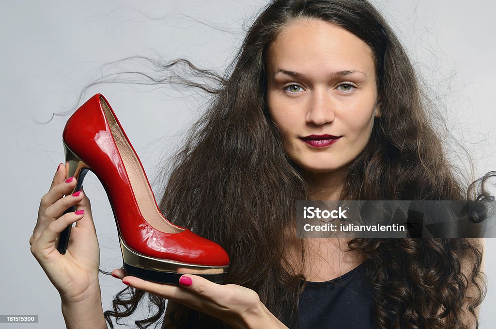 Mulher bonita em amor com o seu salto alto sapatos - Royalty-free Adulto Foto de stock