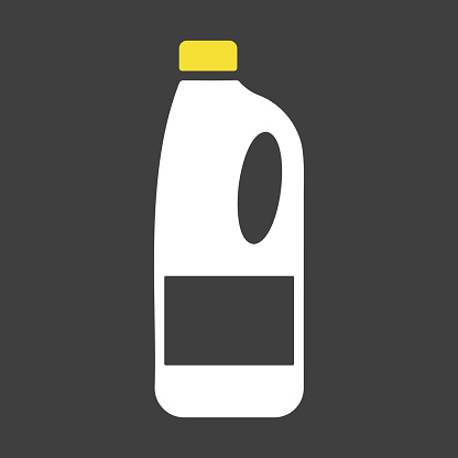Milk plastic bottle vector on dark background icon. Dairy product sign. Graph symbol for cooking web site and apps design, logo, app, UI