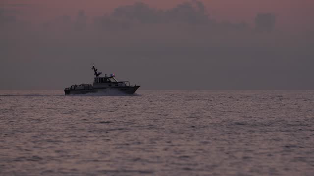 Coast guard boat in the black sea.