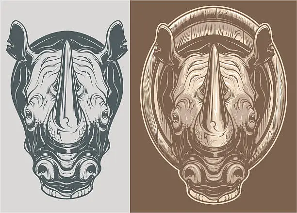 Vector illustration of rhino head