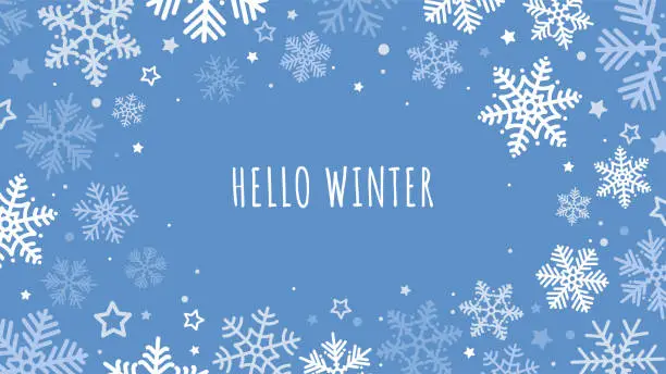 Vector illustration of Hello winter