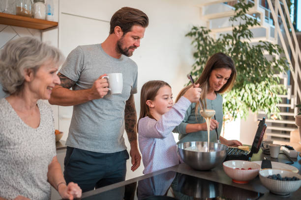 istock Family Waffle Time in Kitchen 1815183471