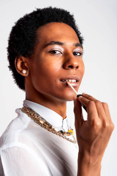 istock Fashionable fluid gender man posing in studio 1815184782