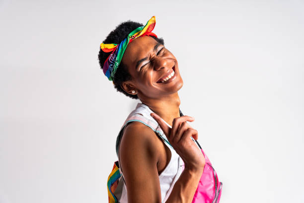 istock Fashionable fluid gender man posing in studio 1815187477